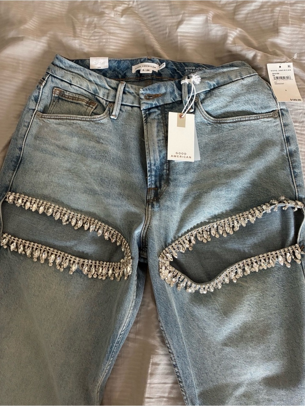 Good American embellished jeans size 6/28